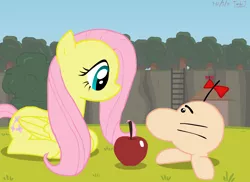 Size: 1100x800 | Tagged: apple, crossover, derpibooru import, earthbound, fluttershy, mr. saturn, safe