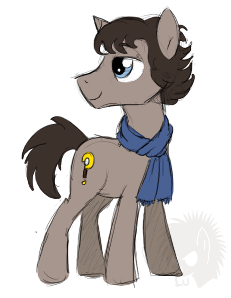 Size: 474x612 | Tagged: artist:metallicumbrage, bbc sherlock, derpibooru import, ponified, safe, sherlock holmes, simple background, solo