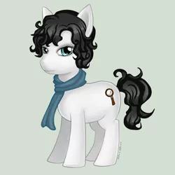 Size: 600x600 | Tagged: artist:noxlamiarum, bbc sherlock, clothes, derpibooru import, ponified, safe, scarf, sherlock holmes