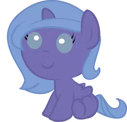 Size: 1143x1101 | Tagged: safe, artist:marinapg, derpibooru import, princess luna, pony, filly, newborn, simple background, sitting, solo, woona