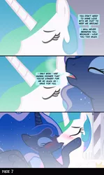 Size: 900x1512 | Tagged: artist:anonymous, bath, blushing, comforting, comic, comic:stay with me sister, derpibooru import, eyes closed, female, fixed, french kiss, incest, kissing, lesbian, open mouth, panting, princess celestia, princess luna, princest, shipping, spa, steam, suggestive, water, wet