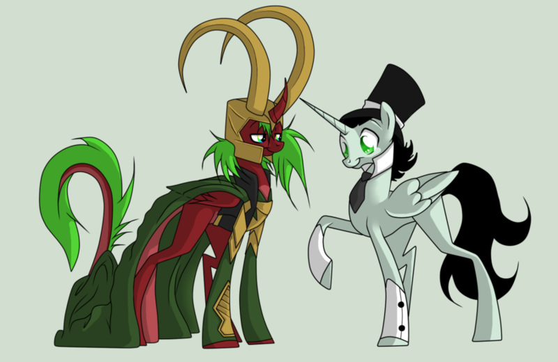 Size: 900x585 | Tagged: artist:turrkoise, derpibooru import, loki, oc, oc:pranksalot, ponified, safe