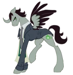 Size: 900x927 | Tagged: artist:fluffomaru, derpibooru import, loki, ponified, safe, suit