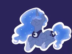 Size: 667x500 | Tagged: artist:girafficorn, derpibooru import, princess luna, prone, safe, simple background, solo