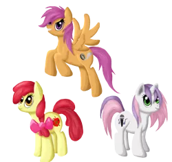 Size: 1854x1752 | Tagged: adult, apple bloom, artist:meteorimpact, cutie mark crusaders, derpibooru import, female, safe, scootaloo, simple background, sweetie belle, transparent background, trio, trio female, vector