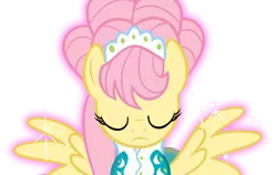 Size: 3005x1894 | Tagged: alternate hairstyle, artist:cassidycreations, body control, clothes, derpibooru import, dress, fluttershy, green isn't your color, safe, simple background, solo, transparent background, vector