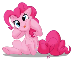 Size: 900x795 | Tagged: safe, artist:glamourkat, derpibooru import, pinkie pie, earth pony, pony, :p, derp, simple background, solo, tongue out, transparent background