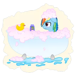 Size: 2000x2000 | Tagged: artist:alexpie, bath, bathtub, bubble bath, claw foot bathtub, derpibooru import, high res, rainbow dash, rubber duck, safe, soap, spike, unhappy, wet mane, wet mane rainbow dash