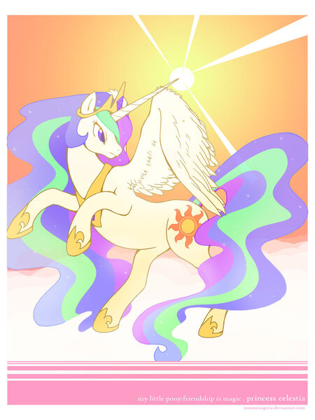 Size: 900x1200 | Tagged: safe, artist:mmmenagerie, derpibooru import, princess celestia, alicorn, pony, female, mare, solo