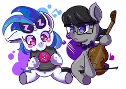 Size: 1065x756 | Tagged: artist:vivifx, derpibooru import, foal, glasses, octavia melody, record, safe, vinyl scratch