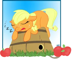 Size: 754x620 | Tagged: apple, applejack, artist:cerko, derpibooru import, filly, safe, sleeping, solo, zzz