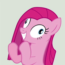 Size: 720x720 | Tagged: animated, artist:mihaaaa, clapping, clapping ponies, clopping, contemplating insanity, derp, derpibooru import, grin, insanity, pinkamena diane pie, pinkie pie, safe, smiling, solo