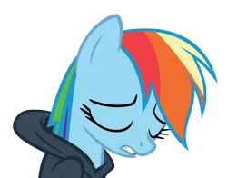 Size: 5000x3921 | Tagged: safe, artist:dasduriel, derpibooru import, rainbow dash, read it and weep, absurd resolution, clothes, hoodie, sad, simple background, transparent background, vector