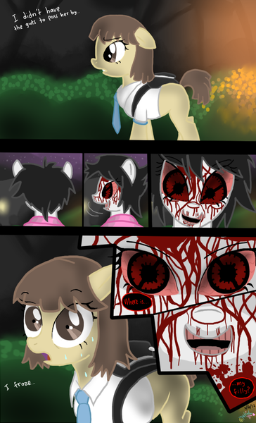 Size: 543x894 | Tagged: grimdark, artist:artizluv, derpibooru import, ponified, pony, blood, comic, dialogue, nightmare fuel, the bongcheon dong ghost