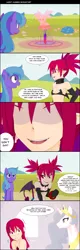 Size: 757x2351 | Tagged: artist:devo87, bad touch, breasts, comic, crossover, delicious flat chest, derpibooru import, dialogue, disgaea, etna, female, implied sex, molestation, oc, princess celestia, princess molestia, regret, scared, shivering, suggestive