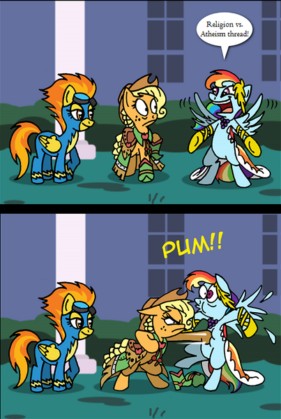 Size: 495x737 | Tagged: applejack, artist:niban-destikim, derpibooru import, edit, exploitable meme, gala meme, meme, rainbow dash, safe, spitfire