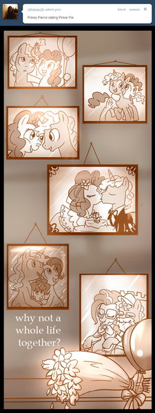 Size: 600x1600 | Tagged: artist:madmax, comic, derpibooru import, feels, female, flower, heartwarming, madmax silly comic shop, male, offspring, old, parent:pinkie pie, parent:pokey pierce, parents:pokeypie, pinkie pie, pokeypie, pokey pierce, safe, shipping, straight, wedding