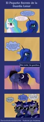 Size: 1200x3280 | Tagged: safe, artist:daviez20, derpibooru import, princess celestia, princess luna, comic, spanish, translation