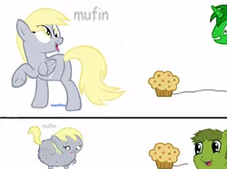 Size: 454x340 | Tagged: safe, derpibooru import, derpy hooves, ponified, fluffy pony, pegasus, pony, female, fluffyderpy, mare, martini, muffin