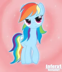 Size: 2584x3000 | Tagged: safe, artist:infera1, derpibooru import, rainbow dash, pony, alternate hairstyle, bedroom eyes, cute, dashabetes, female, high res, long hair, mare, shoujo sparkles, solo, sparkles, wingless