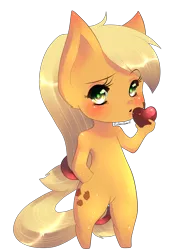 Size: 3000x4000 | Tagged: ambiguous facial structure, anthro, applejack, artist:salamiasami, chibi, dead source, derpibooru import, safe, semi-anthro