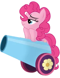 Size: 4825x6207 | Tagged: safe, artist:abydos91, derpibooru import, pinkie pie, earth pony, pony, absurd resolution, bedroom eyes, female, mare, party cannon, show accurate, simple background, transparent background, vector