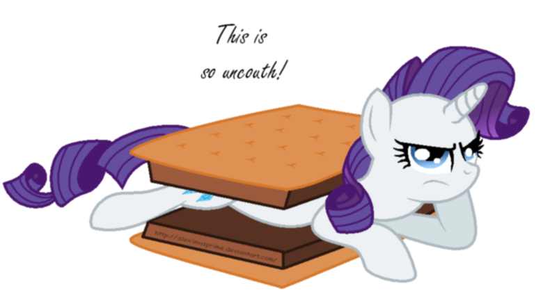 Size: 900x495 | Tagged: artist:aleximusprime, derpibooru import, inside joke, marshmallow, rarity, rarity is a marshmallow, safe, simple background, s'mores, transparent background