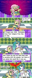 Size: 1024x2448 | Tagged: after the gala, artist:aleximusprime, comic, comic sans, derpibooru import, flutterrage, fluttershy, philomena, princess celestia, safe, you're going to love me