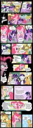 Size: 882x3321 | Tagged: applejack, artist:musapan, comic, derpibooru import, fluttershy, pinkie pie, rarity, safe, spanish, translation, twilight sparkle