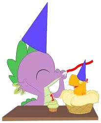 Size: 5965x7256 | Tagged: absurd resolution, artist:replaymasteroftime, birthday, derpibooru import, hat, party hat, party horn, peewee, safe, spike