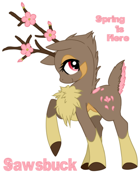 Size: 600x741 | Tagged: artist:suikasen, derpibooru import, pokémon, ponified, safe, sawsbuck