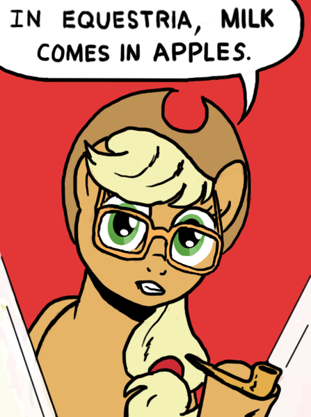 Size: 494x663 | Tagged: applejack, artist:sgolem, derpibooru import, glasses, meme, safe