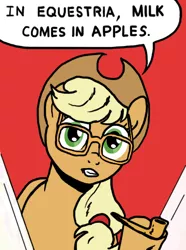 Size: 494x663 | Tagged: applejack, artist:sgolem, derpibooru import, glasses, meme, safe