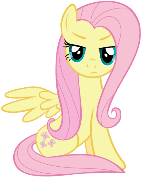 Size: 800x1000 | Tagged: safe, artist:mihaaaa, derpibooru import, fluttershy, pegasus, pony, artifact, female, mare, simple background, sitting, solo, transparent background, upset, vector