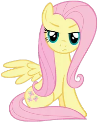 Size: 800x1000 | Tagged: safe, artist:mihaaaa, derpibooru import, fluttershy, pegasus, pony, artifact, female, mare, simple background, sitting, solo, transparent background, upset, vector