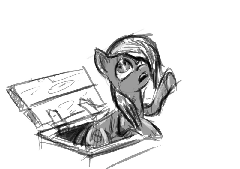 Size: 1280x900 | Tagged: safe, artist:agm, derpibooru import, earth pony, pony, dramatic, sketch