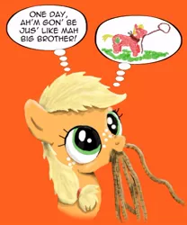 Size: 392x471 | Tagged: safe, artist:talesofthewinterborn, derpibooru import, applejack, big macintosh, earth pony, pony, filly, male, stallion