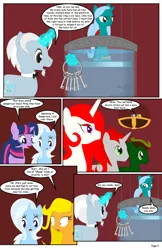 Size: 792x1224 | Tagged: artist:dekomaru, comic, comic:the greatest gift, derpibooru import, oc, oc:hazel lulamoon, oc:iniduoh, oc:venus, safe, trixie, twilight sparkle, what happens in haygas