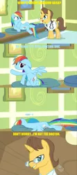 Size: 852x1914 | Tagged: comic, derpibooru import, doctor horse, doctor stable, edit, edited screencap, image macro, pomf, rainbow dash, read it and weep, safe, screencap, screencap comic