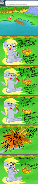 Size: 750x3598 | Tagged: grimdark, derpibooru import, derpy hooves, pegasus, pony, ask-derpyweas, blood, comic, derpyweas, female, mare, spanish, tumblr