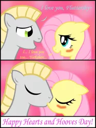Size: 773x1033 | Tagged: safe, derpibooru import, fluttershy, oc, canon x oc, female, male, shipping, straight