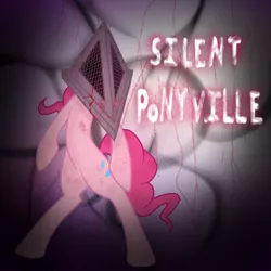 Size: 800x800 | Tagged: artist needed, source needed, useless source url, grimdark, derpibooru import, pinkie pie, konami, pyramid head, silent hill, text