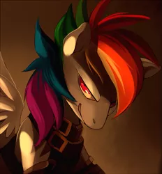 Size: 769x829 | Tagged: artist:si1vr, corrupted, derpibooru import, evil, rainbow dash, safe, solo