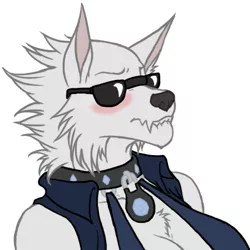 Size: 500x500 | Tagged: anthro, barely pony related, breasts, chest fluff, dat butt, dead source, derpibooru import, diamond dog, female, female diamond dog, non-pony oc, oc, safe, solo, sunglasses, unofficial characters only