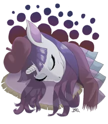 Size: 1040x1200 | Tagged: artist:bronybiscuitbites, beatnik rarity, beret, clothes, derpibooru import, hat, rarity, safe, scarf, sleeping, solo