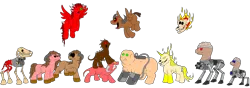 Size: 1280x448 | Tagged: arachnotron, archvile, artist:vaneetra, baron of hell, cacodemon, cyclops, demon, derpibooru import, doom, hell knight, imp, lost soul, mancubus, pain elemental, pinky demon, ponified, revenant, safe, spider mastermind