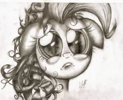 Size: 3076x2516 | Tagged: safe, artist:megaphonnic, derpibooru import, pinkie pie, high res, monochrome, solo, traditional art