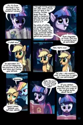 Size: 720x1080 | Tagged: safe, artist:tswt, derpibooru import, applejack, rainbow dash, twilight sparkle, earth pony, pegasus, pony, unicorn, comic:friendship update, comic, female, mare, night