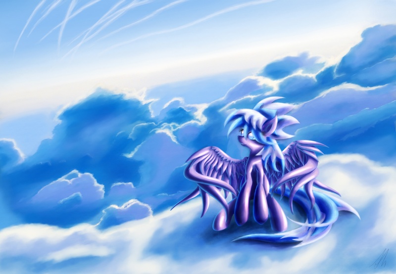 Size: 1625x1125 | Tagged: artist:lightf4lls, cloud, cloudchaser, cloudy, derpibooru import, safe, smiling, solo, wings