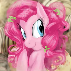 Size: 1600x1600 | Tagged: safe, artist:my-magic-dream, derpibooru import, pinkie pie, pony, alternate hairstyle, female, happy, mare, smiling, solo